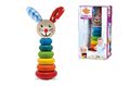 Drevený zajačik Stacking Rabbit Baby Eichhorn výška 18 cm stohovateľný s plyšovými uškami od 12 mes