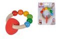 Dřevěné chrastítko s kousátkem na kroužku Baby Eichhorn s barevnými kuličkami od 3 měsíců