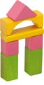 Drevené kocky Coloured Wooden Blocks Eichhorn farebné 75 kusov rôzne tvary veľkosť 25 mm od 12 mes