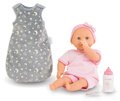 Bábika Bébé Calin Good Night Set Corolle s modrými klipkajúcimi očami a spacím vakom s fľašou a cumlíkom 30 cm od 18 mes