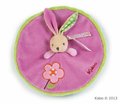 Plyšový zajačik na maznanie Colors-Round Doudou Rabbit Flower Kaloo v sukničke 18 cm v darčekovom balení pre najmenších