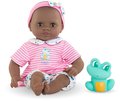 Bábika na kúpanie Baby Bath Alyzée Mon Premiere Poupon Corolle s čiernymi klipkajúcimi očami a žabou 30 cm od 18 mes