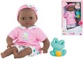 Bábika na kúpanie Baby Bath Alyzée Mon Premiere Poupon Corolle s čiernymi klipkajúcimi očami a žabou 30 cm od 18 mes