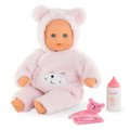 Bábika Bébé Calin Loving Teddy Bear Mon Premier Poupon Corolle s modrými klipkajúcimi očami a 2 doplnky 30 cm od 18 mes