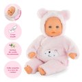 Bábika Bébé Calin Loving Teddy Bear Mon Premier Poupon Corolle s modrými klipkajúcimi očami a 2 doplnky 30 cm od 18 mes
