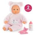 Bábika Bébé Calin Loving Teddy Bear Mon Premier Poupon Corolle s modrými klipkajúcimi očami a 2 doplnky 30 cm od 18 mes