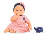 Bábika na kúpanie Baby Bath Calypso Mon Premiere Poupon Corolle s modrými klipkajúcimi očami a veľrybou 30 cm od 18 mes