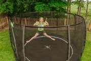 Trampolína s ochrannou sieťou Dynamic Groundlevel Exit Toys do zeme okrúhla 366 cm priemer čierna