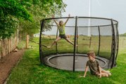 Trampolína s ochrannou sieťou Dynamic Groundlevel Exit Toys do zeme okrúhla 366 cm priemer čierna