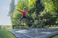 Trampolína Dynamic Groundlevel Sports Exit Toys do zeme 244*427 cm čierna