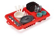 Sušička riadu s obedovou súpravou Draining Board 100% Chef Écoiffier 34 cm s taniermi pohármi a príbormi 21 dielov od 18 mes