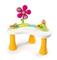 Kreslo s hracím stolíkom Cotoons Smoby s textilným poťahom a kvetina so zvukom a svetlom od 6 mes