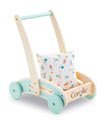 Drevené chodítko a kočík Wooden Baby Walker Pilow Corolle s mäkkým vankúšom pre bábiku od 12 mes