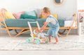 Drevené chodítko a kočík Wooden Baby Walker Pilow Corolle s mäkkým vankúšom pre bábiku od 12 mes