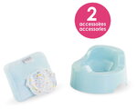 Nočník s utierkami Potty & Wipe Stars Corolle modrý pre 30 cm bábiku 2 doplnky od 18 mes