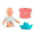 Bábika do vane Mini Bath Set Mon Premier Poupon Corolle s hnedými očami so županom a loďkou 20 cm od 18 mes