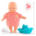 Bábika do vane Mini Bath Set Mon Premier Poupon Corolle s hnedými očami so županom a loďkou 20 cm od 18 mes