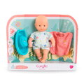 Bábika do vane Mini Bath Set Mon Premier Poupon Corolle s hnedými očami so županom a loďkou 20 cm od 18 mes