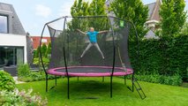 Trampolína s ochrannou sieťou Silhouette trampoline Pink Exit Toys okrúhla priemer 305 cm ružová