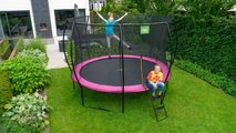 Trampolína s ochrannou sieťou Silhouette trampoline Pink Exit Toys okrúhla priemer 305 cm ružová
