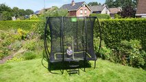 Trampolína s ochrannou sieťou Silhouette trampoline Exit Toys 153*214 cm čierna