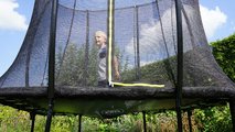 Trampolína s ochrannou sieťou Silhouette trampoline Exit Toys 153*214 cm čierna