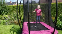 Trampolína s ochrannou sieťou Silhouette trampoline Pink Exit Toys 153*214 cm ružová