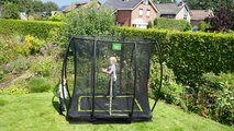 Trampolína s ochrannou sieťou Silhouette Ground Exit Toys prízemná 153*214 cm čierna