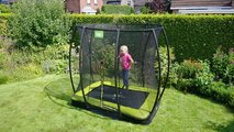 Trampolína s ochrannou sieťou Silhouette Ground Exit Toys prízemná 153*214 cm zelená