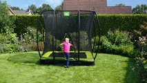 Trampolína s ochrannou sieťou Silhouette Ground Exit Toys prízemná 153*214 cm zelená