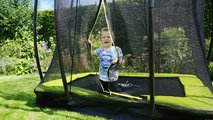 Trampolína s ochrannou sieťou Silhouette Ground Exit Toys prízemná 153*214 cm zelená