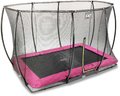 Trampolína s ochrannou sieťou Silhouette Ground Pink Exit Toys prízemná 244*366 cm ružová