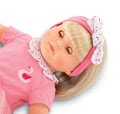 Bábika Adele s blond vlasmi Mon Grand Poupon Corolle 36 cm s modrými klipkajúcimi očami a hrebeňom