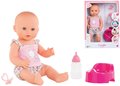 Bábika Emma pije a ciká Mon Grand Poupon Corolle s modrými klipkajúcimi očami a 3 doplnky 36 cm od 24 mes