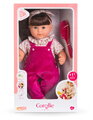 Bábika Julie Pink Grenadine Mon Grand Poupon Corolle s hnedými klipkajúcimi očami a dlhé hnedé vlasy s hrebeňom 36 cm
