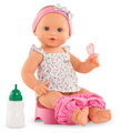 Bábika Emma pije a ciká Bath Baby Flowers Mon Grand Poupon Corolle s modrými klipkajúcimi očami a 3 doplnky 36 cm od 24 mes