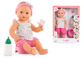 Bábika Emma pije a ciká Bath Baby Flowers Mon Grand Poupon Corolle s modrými klipkajúcimi očami a 3 doplnky 36 cm od 24 mes