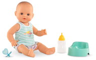 Bábika Paul pije a ciká Bath Baby Aqua Mon Grand Poupon Corolle s hnedými klipkajúcimi očami a 3 doplnky 36 cm od 24 mes