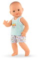 Bábika Paul pije a ciká Bath Baby Aqua Mon Grand Poupon Corolle s hnedými klipkajúcimi očami a 3 doplnky 36 cm od 24 mes