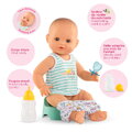 Bábika Paul pije a ciká Bath Baby Aqua Mon Grand Poupon Corolle s hnedými klipkajúcimi očami a 3 doplnky 36 cm od 24 mes