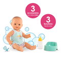 Bábika Paul pije a ciká Bath Baby Aqua Mon Grand Poupon Corolle s hnedými klipkajúcimi očami a 3 doplnky 36 cm od 24 mes