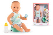 Bábika Paul pije a ciká Bath Baby Aqua Mon Grand Poupon Corolle s hnedými klipkajúcimi očami a 3 doplnky 36 cm od 24 mes