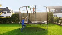 Trampolína s ochrannou sieťou a rebríkom PeakPro Exit Toys okrúhla priemer 427 cm čierna