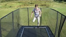 Trampolína s ochrannou sieťou a rebríkom PeakPro Exit Toys 275*458 cm čierna