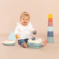Didaktický košík s plachetnicou a skladacou vežou Awakenings and Bath Set Little Smoby s 8 kockami a 6 šálkami pre jemnú motoriku od 12 mes
