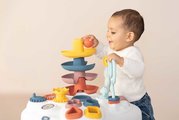 Didaktický stolík s vkladacími kockami Activity Table Little Smoby s aktivitami na vývoj jemnej motoriky od 12 mes