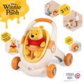 Didaktické chodítko a kočík Winnie the Pooh Baby Walker 3v1 Smoby s 25 cm plyšovou bábikou a brzdami od 12 mes