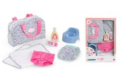 Prebaľovacia taška pre bábiku Flowered Changing Accessories Set Corolle pre 36 cm bábiku 7 doplnkov od 24 mes