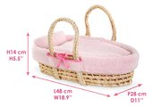 Prútený košík s prikrývkou a vankúšom pre bábiku Braided Basket Set Plush Corolle pre 36-42 cm bábiku