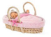 Prútený košík s prikrývkou a vankúšom pre bábiku Braided Basket Set Plush Corolle pre 36-42 cm bábiku